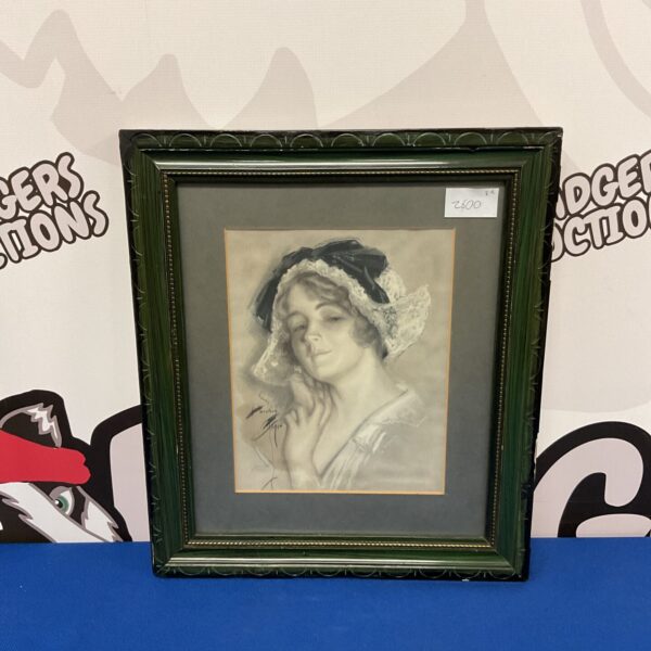 Vintage Harrison Fisher print of Peggy, a beautiful portrait.