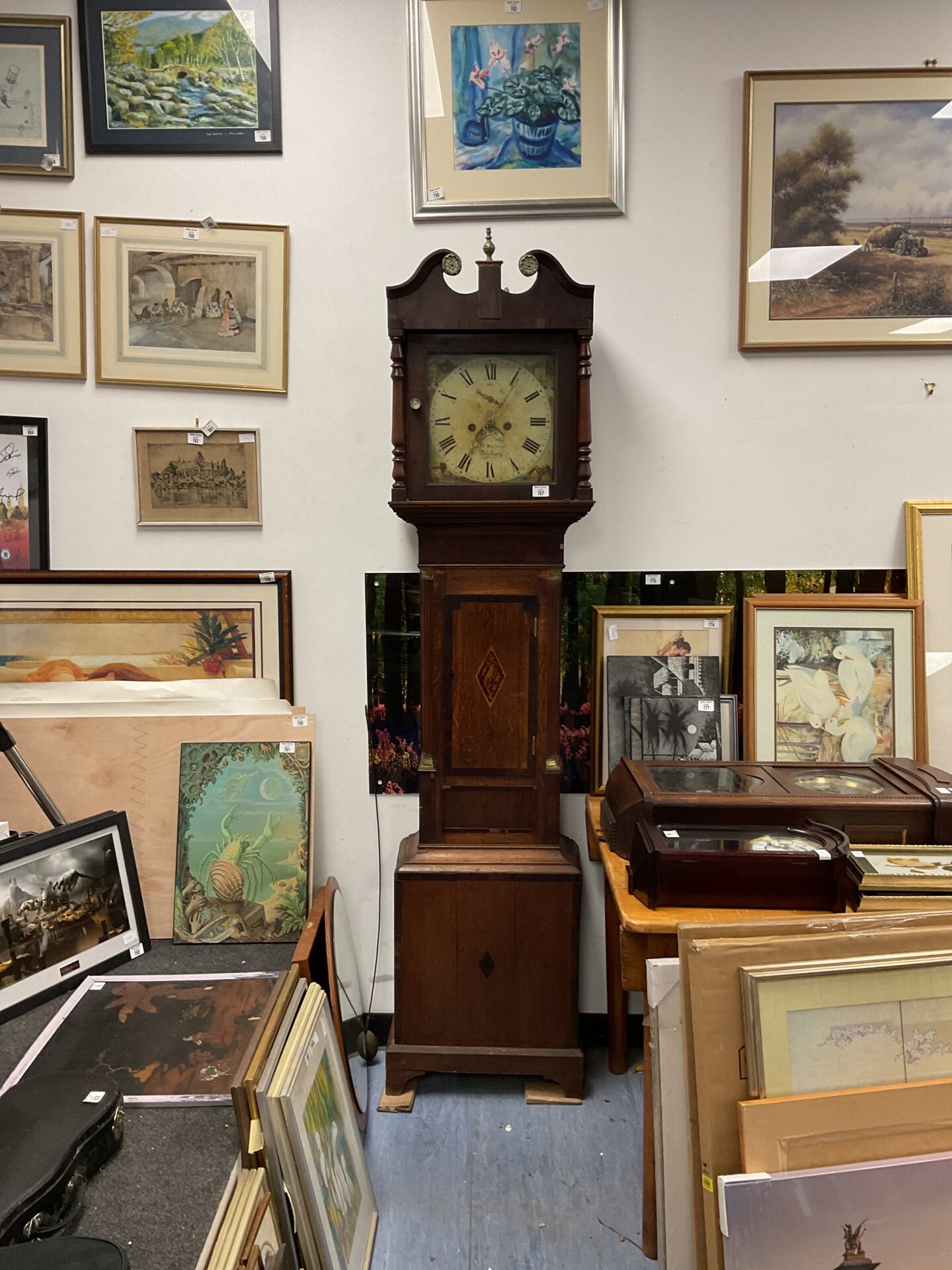 767 J g walford banbury antique grandfather clock