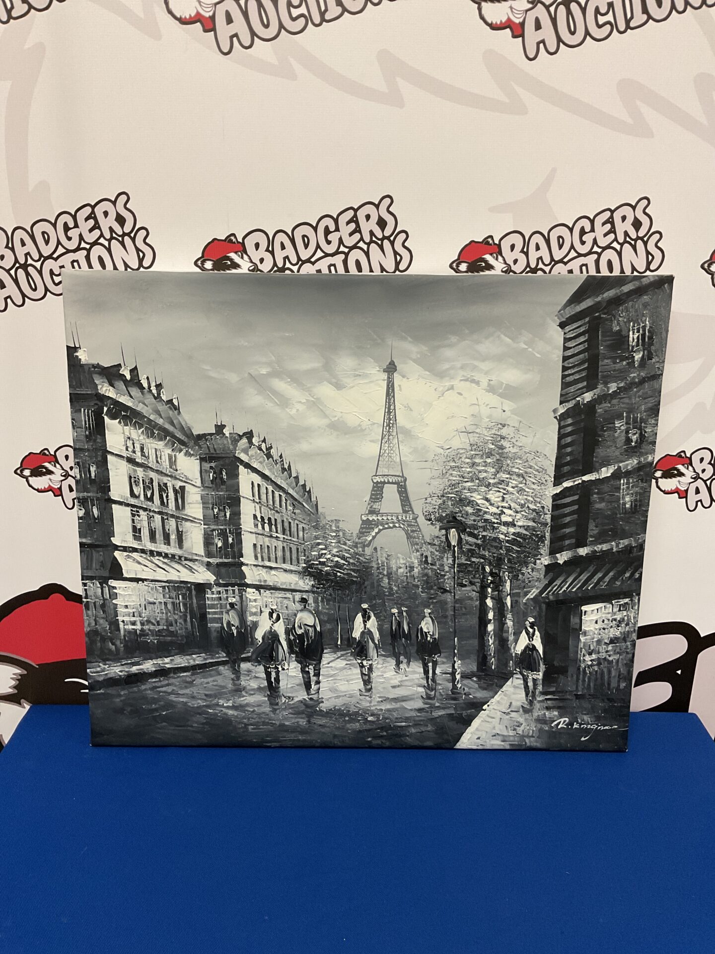 813 R kingman signed oil painting of a Parisian street scene