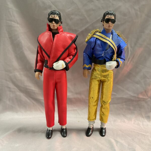Vintage red jacket Michael Jackson doll, collectible 1980s toy.