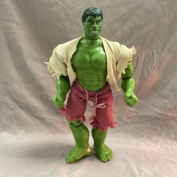 Vintage 1978 Marvel Hulk action figure with torn shorts.