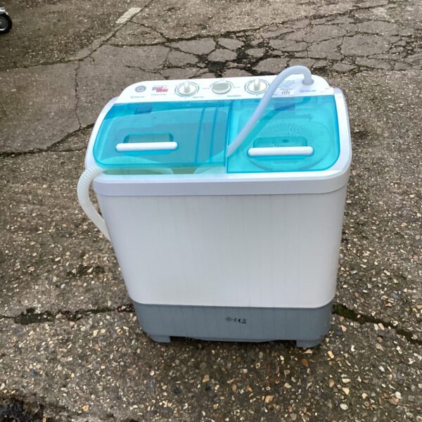 White portable washer dryer unit for compact laundry needs.