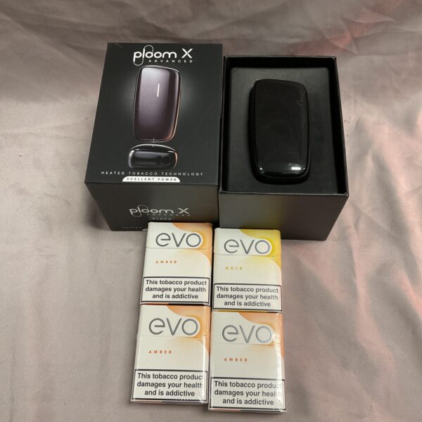 Ploom X heated tobacco device with evo packs.