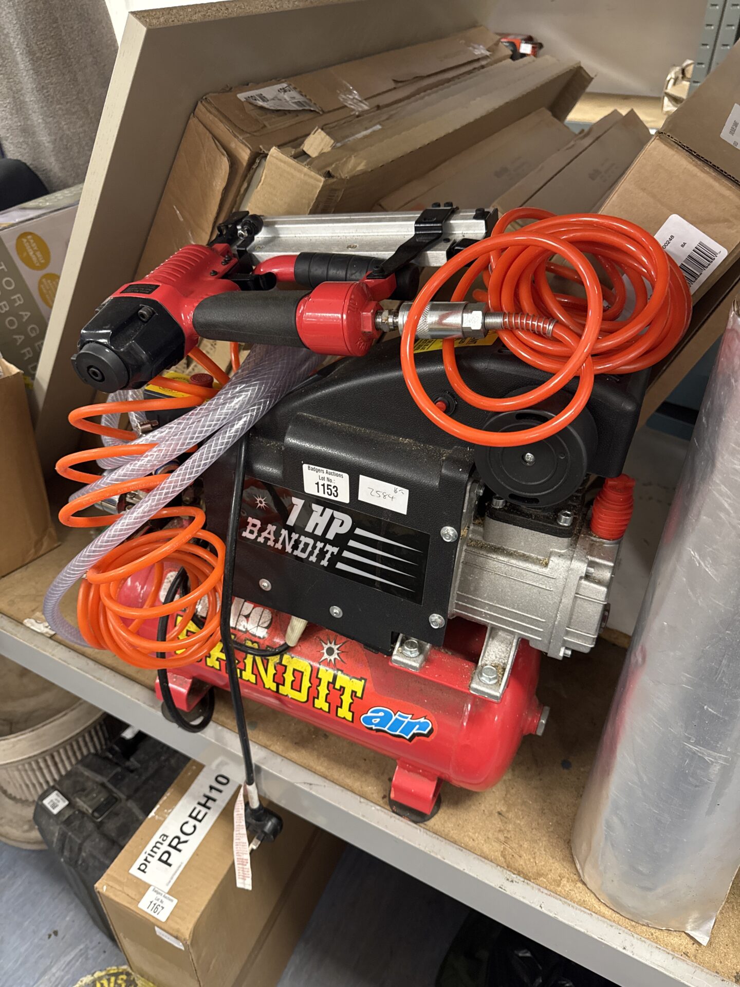 1153 Clarke bandit air small compressor with staple gun
