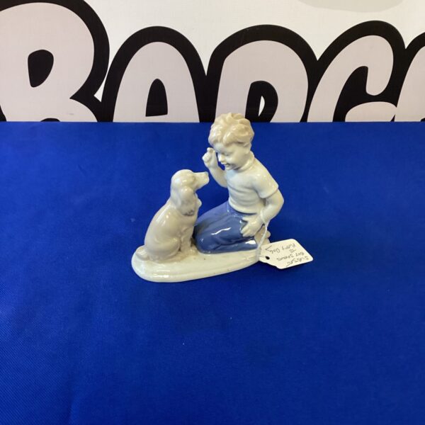Vintage Grafenthal porcelain figurine of a boy with puppy.