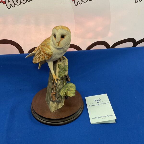Detailed Border Fine Arts barn owl figurine, a beautiful wildlife sculpture.