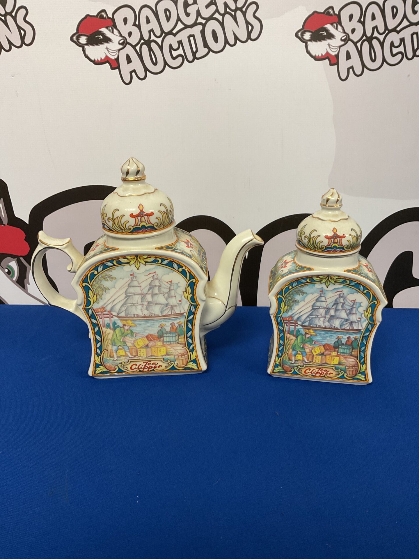 058 Sadler the world of tea collection clipper ship teapot & caddy