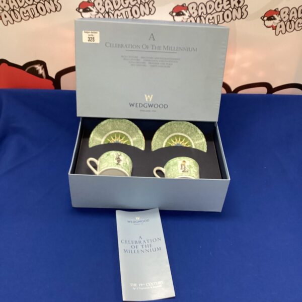 Wedgwood Millennium cup and saucer set in presentation box.