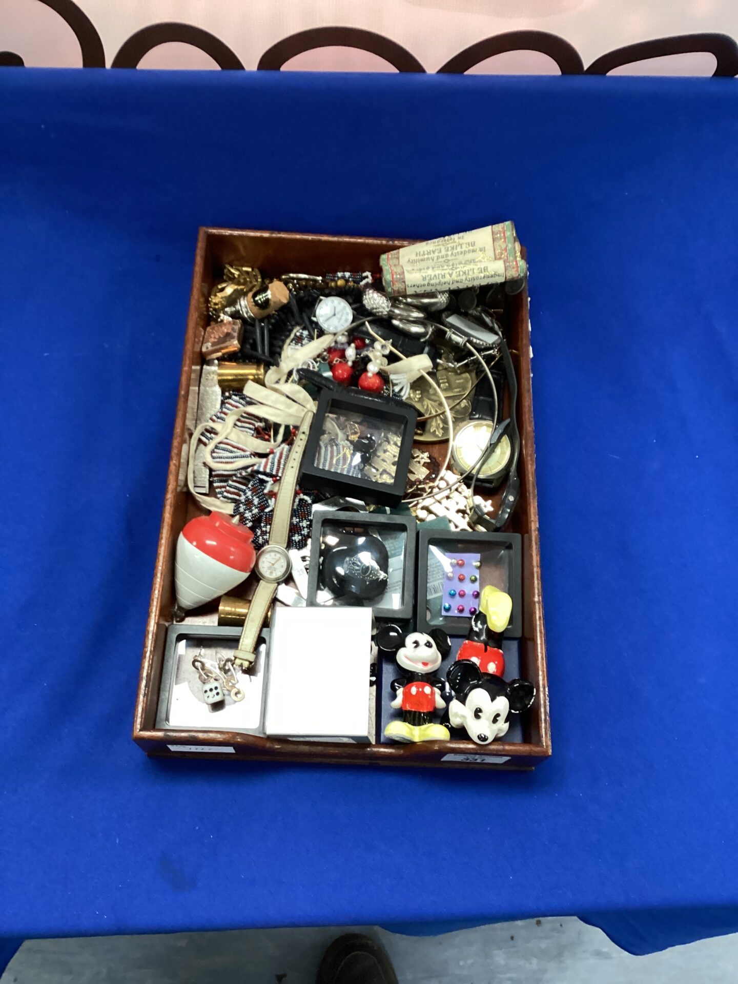 331 Box of mixed curios inc micky mouse figures