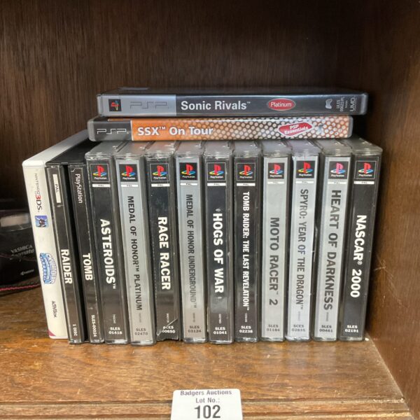 A lot of PlayStation, PSP, and Nintendo 3DS games for collectors.