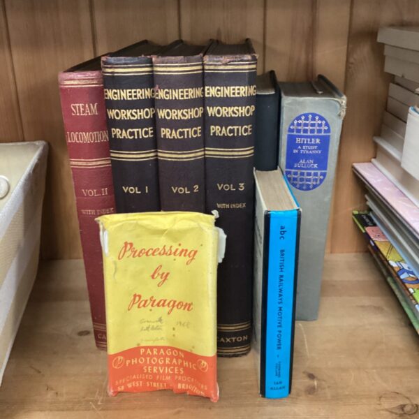 Vintage lot of Caxton engineering workshop and railway books.