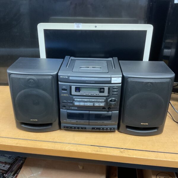 Vintage Aiwa CA-DW470 portable hifi system with CD and cassette player.