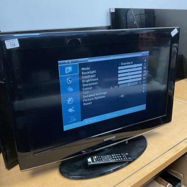 Black Samsung 32 inch HD television, untested for functionality.