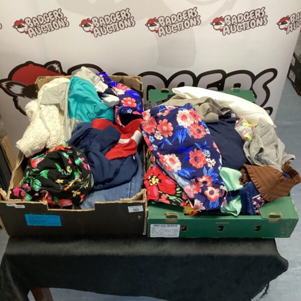 Mixed ladies clothing lot with bikini and Lee Cooper trainers.