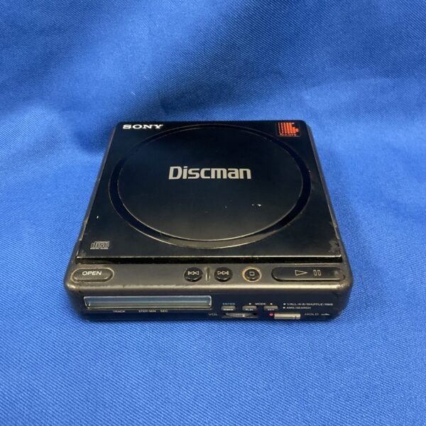 Front view of a vintage Sony Discman D-40 portable CD player.