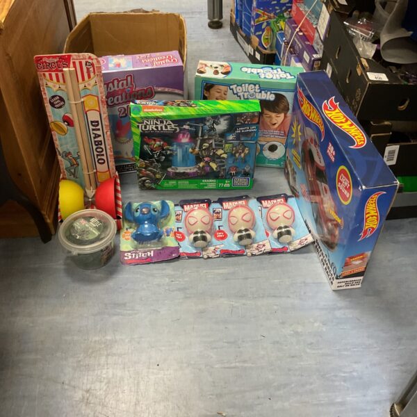 New childrens toy bundle with Hot Wheels and Ninja Turtles.