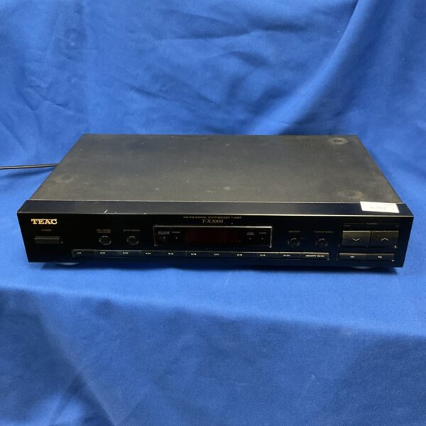Front view of vintage Teac T-X3000 digital synthesizer tuner.