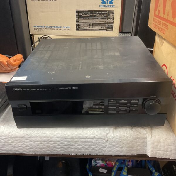 Front view of vintage Yamaha DSP-A1092 natural sound amplifier.