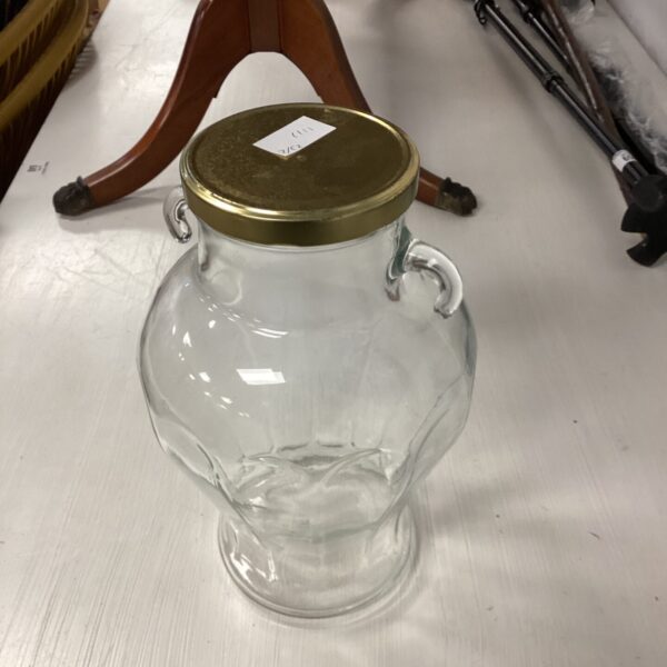 Large glass sweet jar, vintage kitchenalia display piece.