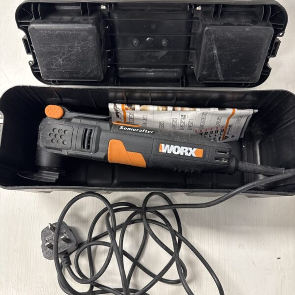 Worx Sonicrafter Omni Tool in its case, cordless power tool.