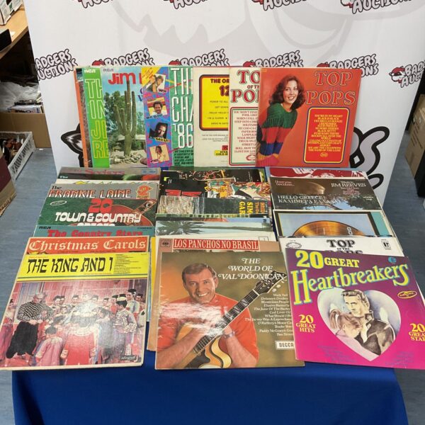 Vintage vinyl record collection lot including Top of the Pops.