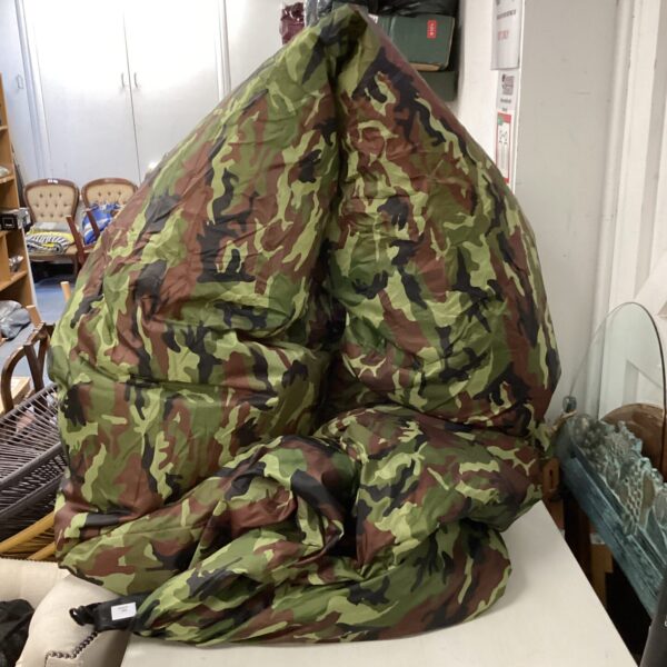 British Army inflatable air bed with forest camouflage pattern.