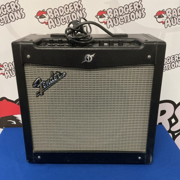 Vintage Fender Mustang II solid state guitar amplifier for practice.