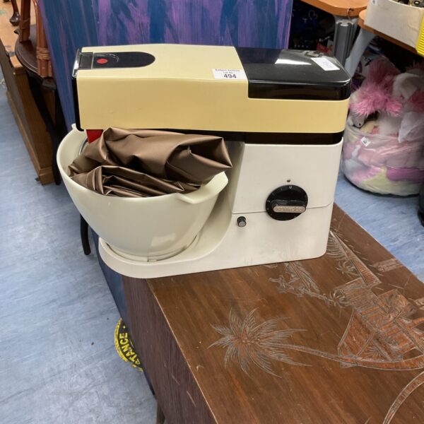 Vintage Kenwood Chef food mixer with cream body and bowl.
