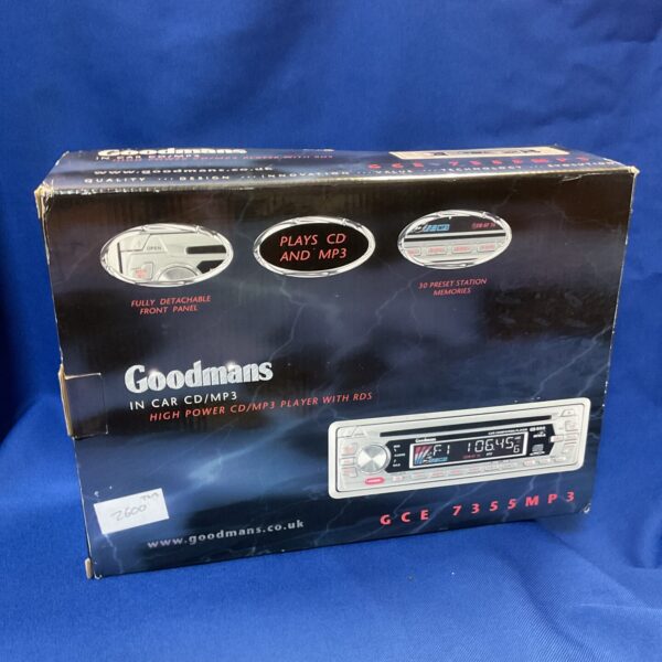 Goodmans GCE 7355 car stereo unit, vintage car audio.