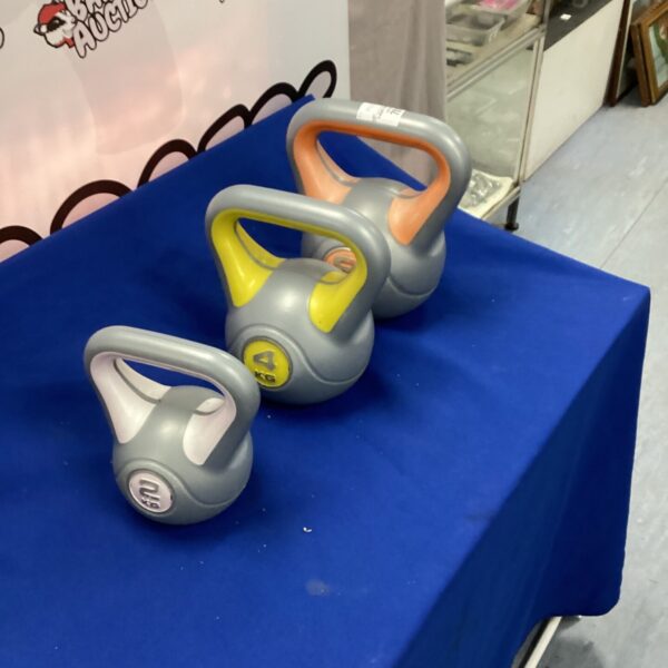 Single kettlebell weight for fitness and strength training exercises.