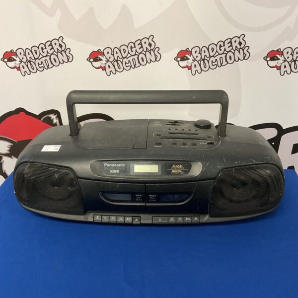 Vintage Panasonic boombox with cassette and CD player.