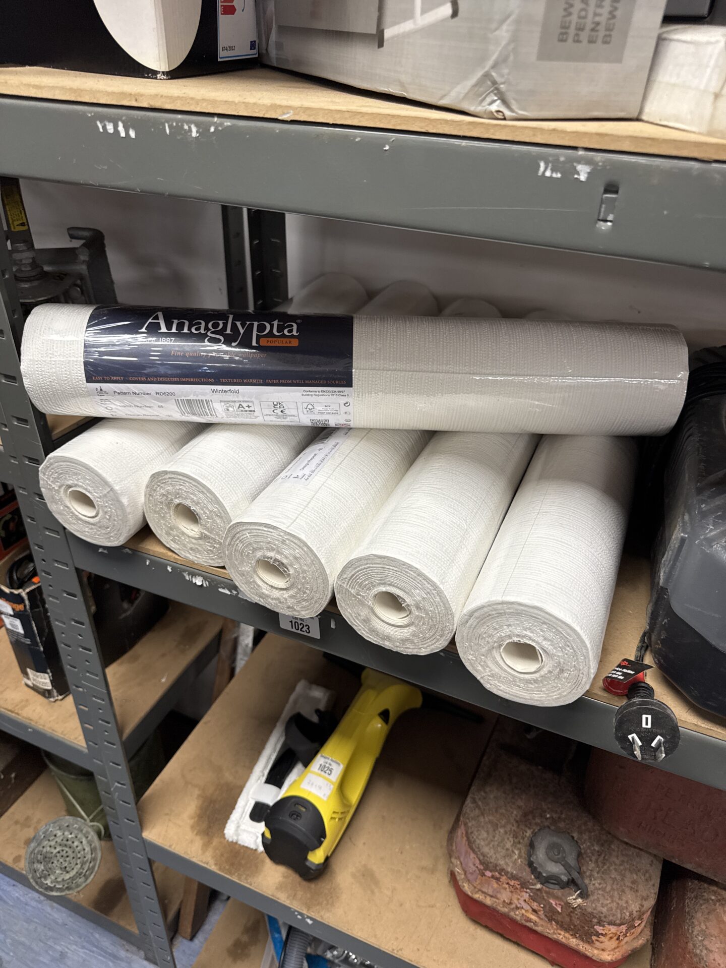 1023 Six rolls of anaglypta rd6200 winterfold wall paper
