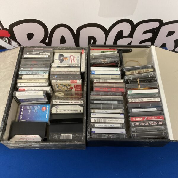Vintage cassette tape collection lot with various music artists.