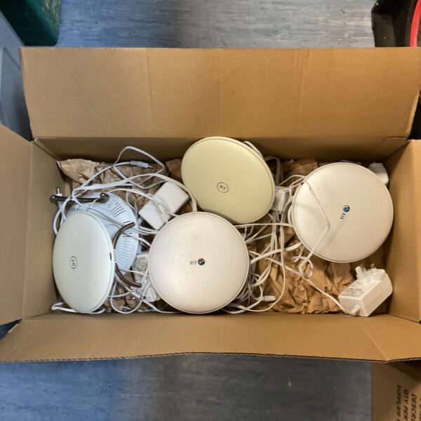 Mixed lot of BT Home Wifi Hubs for wireless internet access.