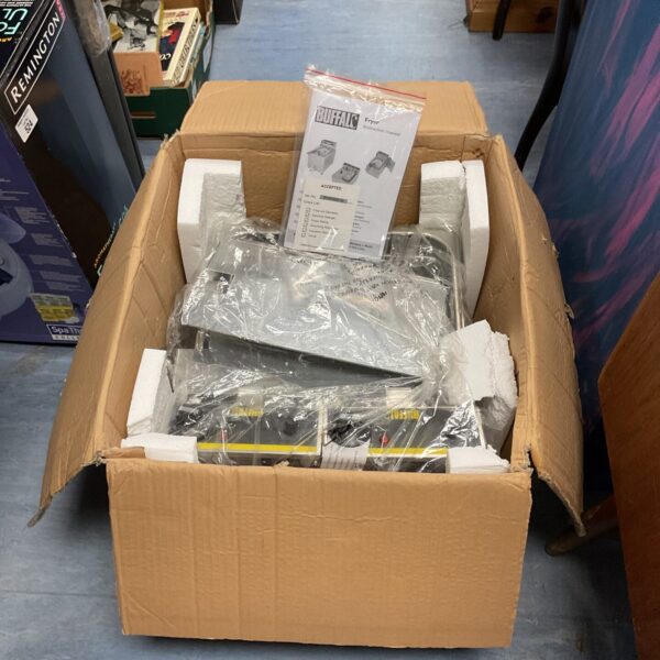 New Buffalo commercial fryer still sealed in its original box.