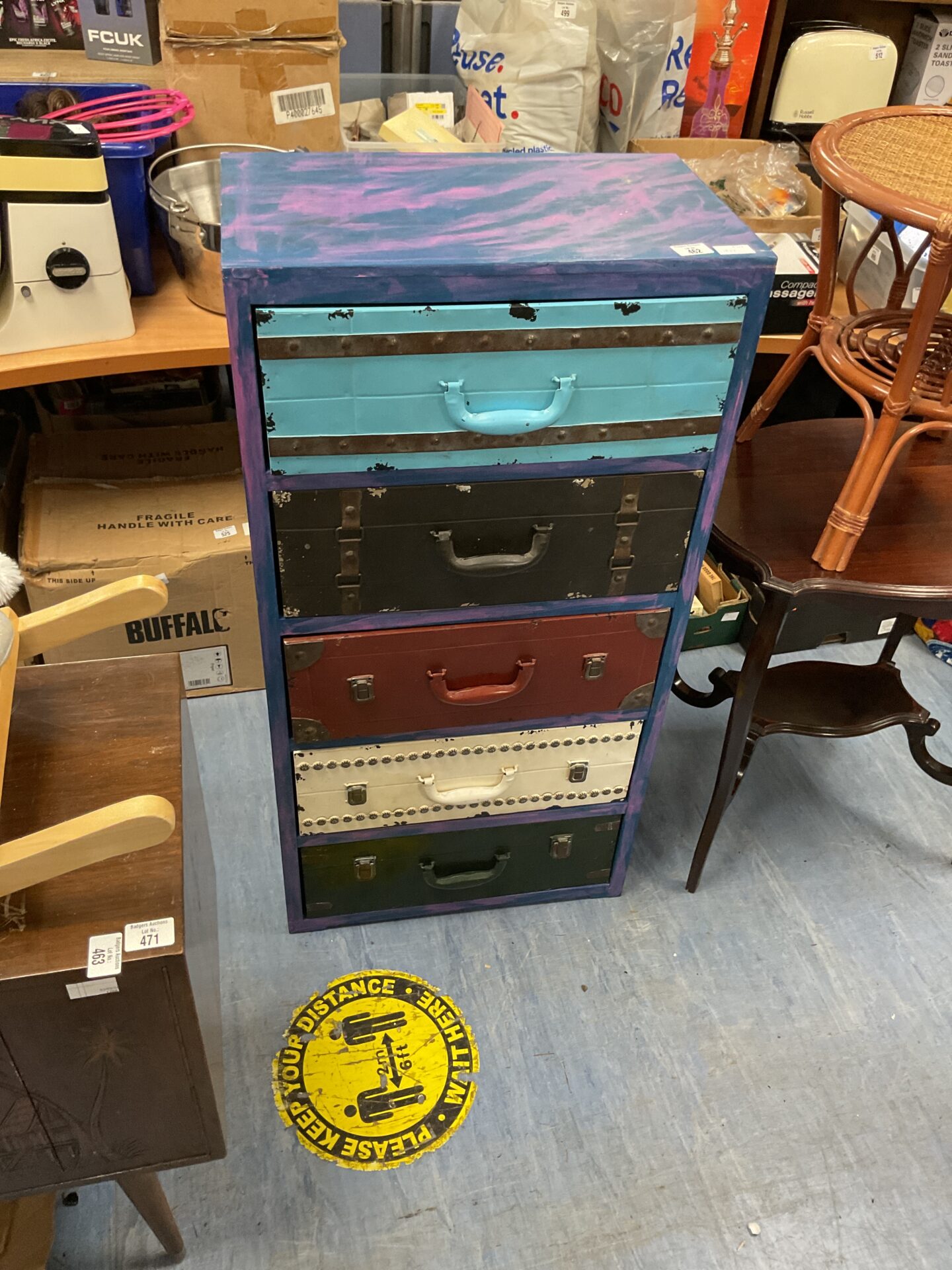 462 5 draw steampunk chest of draws 21.5cm x 42.5cm