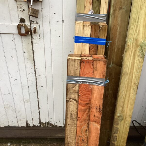 Bundle of softwood timber for construction and DIY projects.