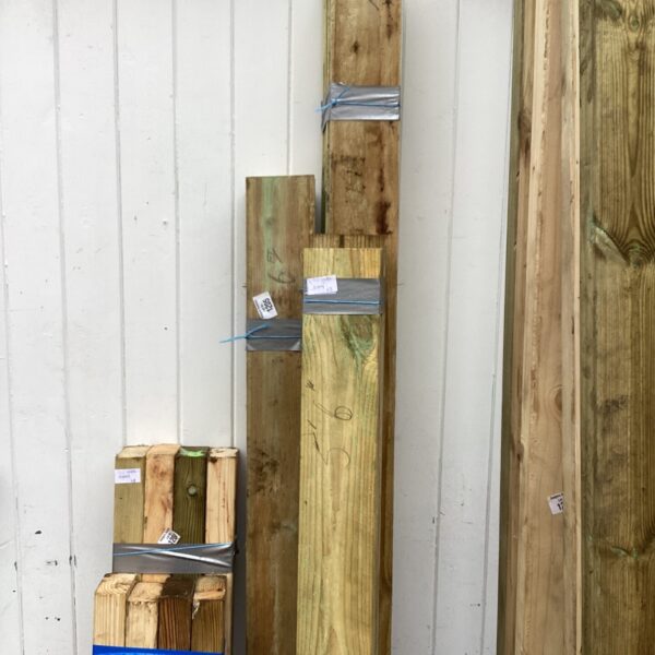 Bundle of mixed length timber for garden and DIY projects.