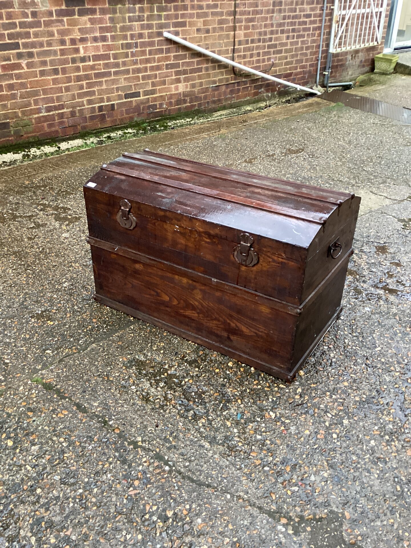 504 Vintage Large Wooden Storage Chest