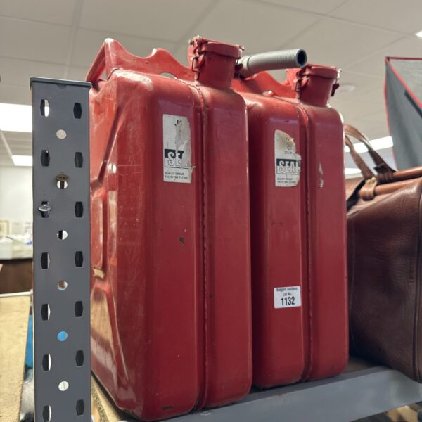 Sealey 20L Jerry Can pair for fuel storage.