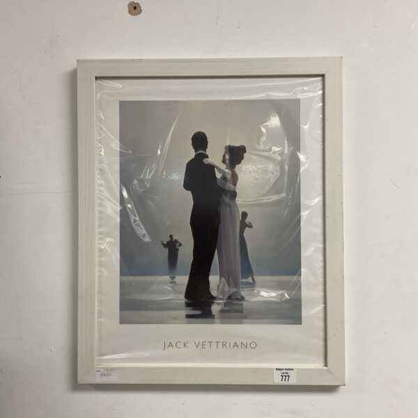 Framed Jack Vettriano print of dancers, contemporary art.
