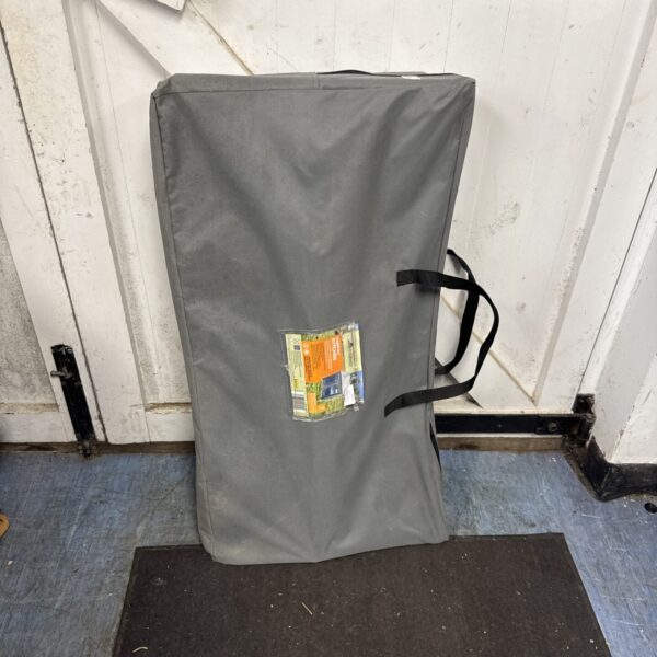 Folded Adventuridge camping kitchen ready for outdoor use.