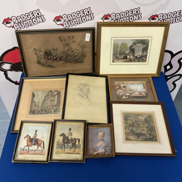 Collection of vintage framed prints & portraits