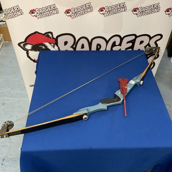 Side view of a compound bow, archery equipment for hunting.