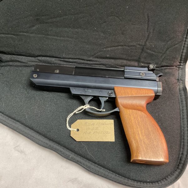 Vintage BSA Magnum .22 air pistol in its original case.