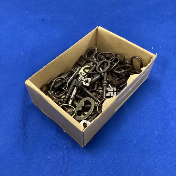Lot of antique Victorian keys for padlocks and safes.