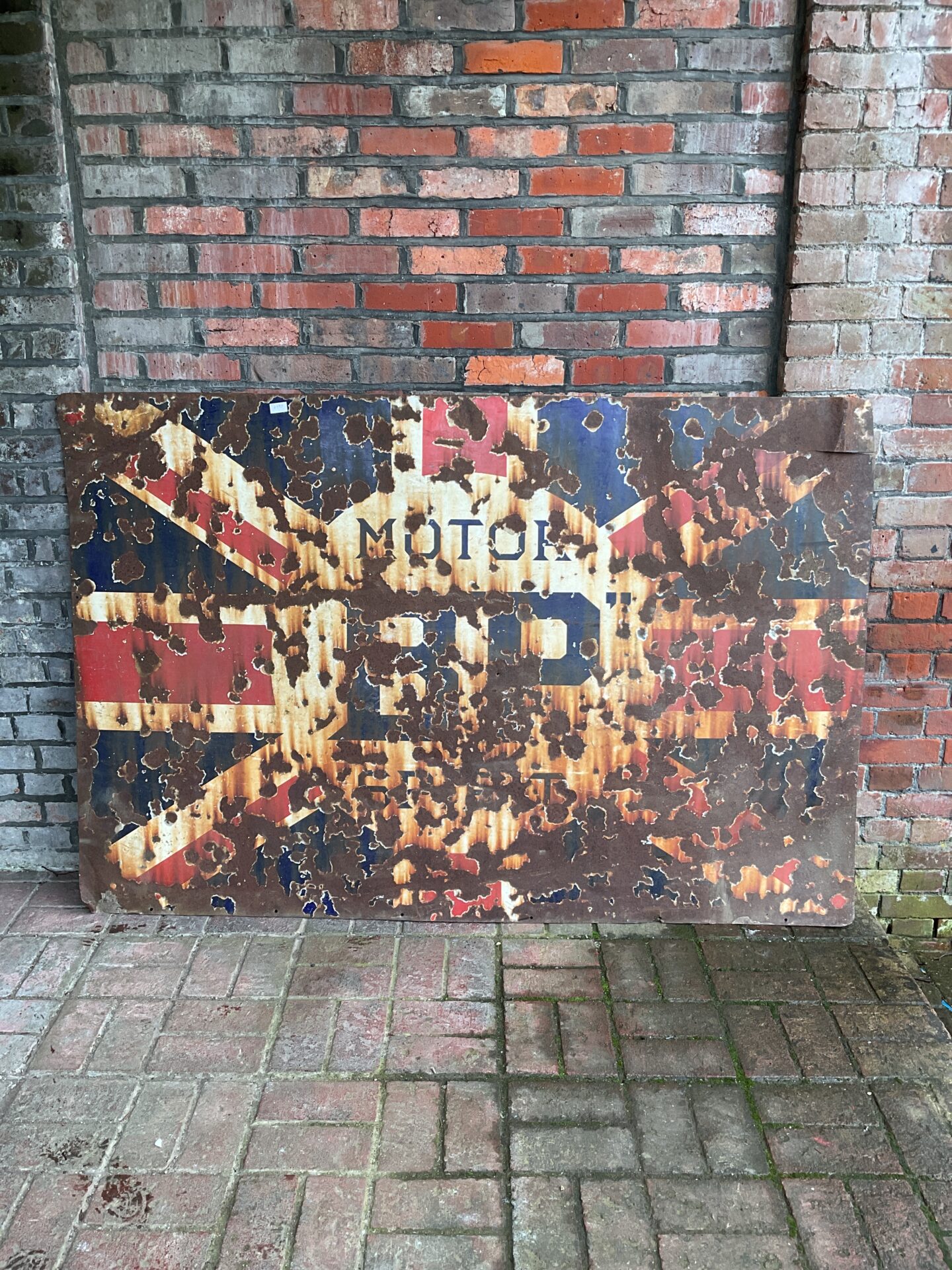 001 Large vintage bp motor spirit enamel sign 6ft x 4ft