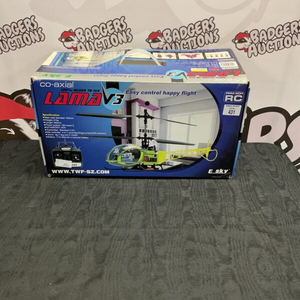 E sky Lama V3 helicopter, a classic co-axial RC toy.