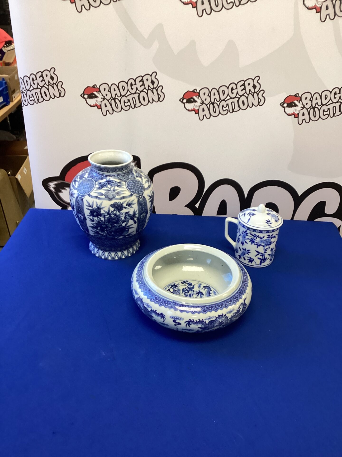 309 Three Japanese China Items inc Vase