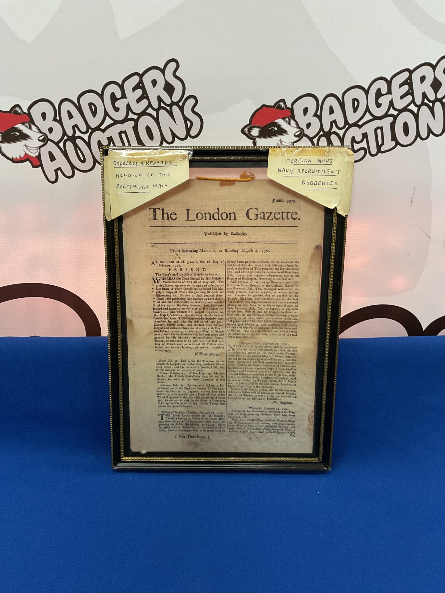 038 1760 the london gazette naval recruitment & robberies